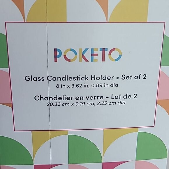 POKETO Green Glass Candlestick Holder Set of 2 - Picture 7 of 7